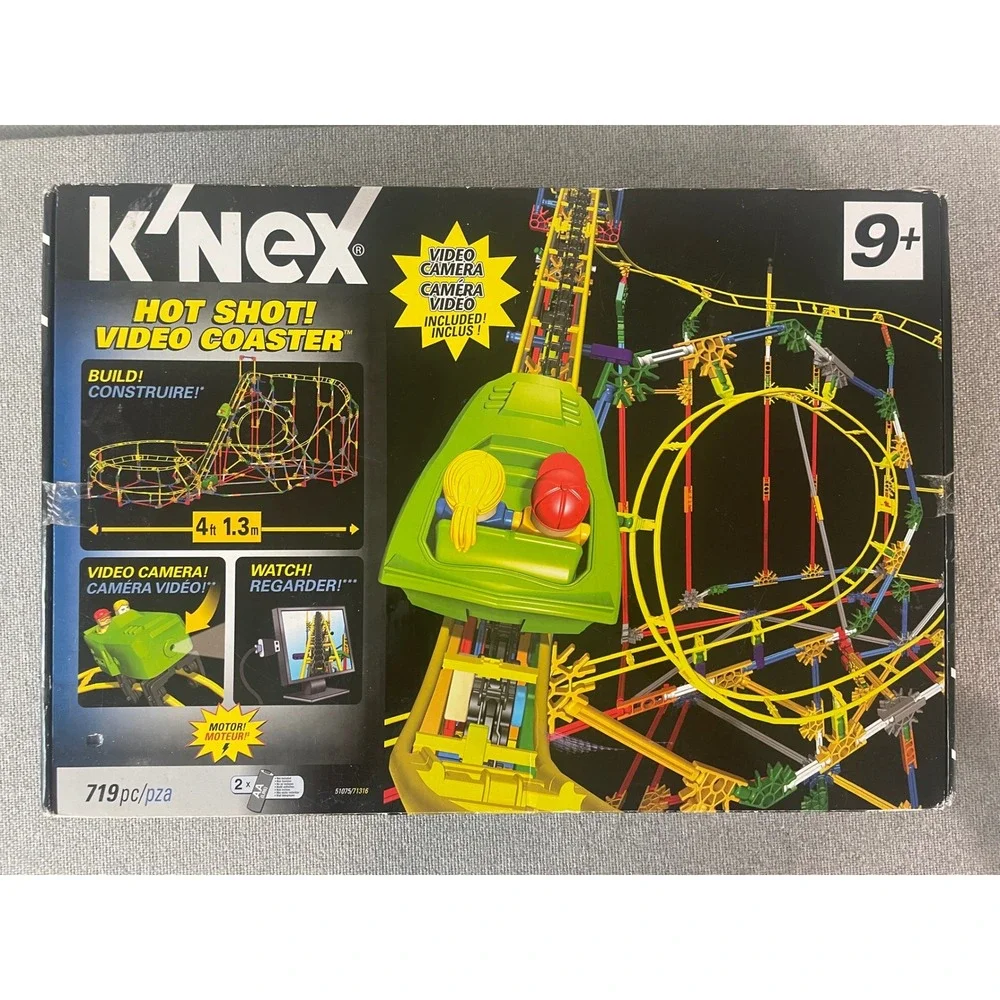 K'NEX Hot Shot Video Coaster 51075 Roller Coaster Building Set Box 9+ Toy